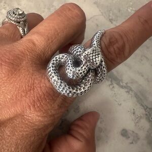 Intricate Sterling Silver Snake Ring